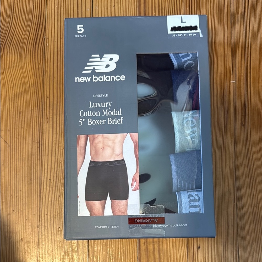 New Balance 5” Men’s Boxer Briefs 5-Pack - Black